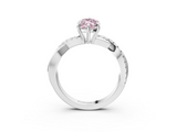White gold Fancy Pink Marquise  Cut Diamond Twisted Band with Pavé Setting and Four-Prong Setting_62