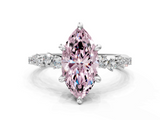 White gold Fancy Pink Marquise  Cut Diamond Vine Band with Four-Prong Setting_53