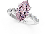 White gold Fancy Pink Marquise  Cut Diamond Vine Band with Four-Prong Setting_54