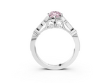 White gold Fancy Pink Marquise  Cut Diamond with Milgrain Marquise and Bezel Accents on a Solitaire Band with Prong Setting_215