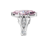 White gold Fancy Pink Marquise  Cut Diamond with Milgrain Marquise and Bezel Accents on a Solitaire Band with Prong Setting_219