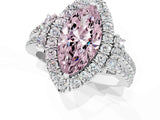 White gold Fancy Pink Marquise  Cut Double Halo Diamond Engagement Ring with Pave Band and Four-Prong Setting_55