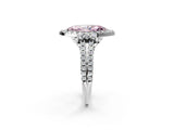 White gold Fancy Pink Marquise  Cut Double Halo Diamond Engagement Ring with Pave Band and Four-Prong Setting_57