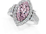 White gold Fancy Pink Marquise  Cut Double Halo Diamond Engagement Ring with Pave Band and Four-Prong Setting_57