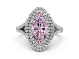 White gold Fancy Pink Marquise  Cut Double Halo Split Shank Diamond Ring with Prong Setting_67