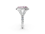 White gold Fancy Pink Marquise  Cut Double Halo Split Shank Diamond Ring with Prong Setting_69