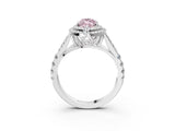 White gold Fancy Pink Marquise  Cut Double Halo Split Shank Diamond Ring with Prong Setting_70
