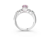 White gold Fancy Pink Marquise  Cut Five-Stone Prong Set Diamond Ring with Classic Band_35