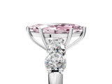 White gold Fancy Pink Marquise  Cut Five-Stone Prong Set Diamond Ring with Classic Band_36