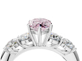 White gold Fancy Pink Marquise  Cut Five-Stone Prong Set Diamond Ring with Classic Band_36