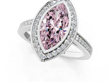 White gold Fancy Pink Marquise Cut Halo Bezel Diamond Pave Band Ring_73