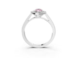 White gold Fancy Pink Marquise Cut Halo Bezel Diamond Pave Band Ring_75