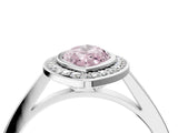 White gold Fancy Pink Marquise Cut Halo Bezel Diamond Pave Band Ring_76