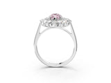 White gold Fancy Pink Marquise Cut Halo Cluster Diamond Ring with Pave Band and Four-Prong Setting_17