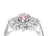 White gold Fancy Pink Marquise Cut Halo Cluster Diamond Ring with Pave Band and Four-Prong Setting_18