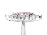 White gold Fancy Pink Marquise Cut Halo Diamond Cluster Ring with Marquise and Round Stones on a White Gold Band with Prong Setting_5