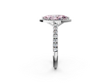 White gold Fancy Pink Marquise  Cut Halo Diamond Engagement Ring with Pave Band and Four-Prong Setting_30