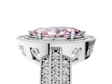 White gold Fancy Pink Marquise Cut Halo Diamond Engagement Ring with Pave Split Shank and Four-Prong Setting_5