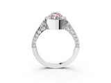 White gold Fancy Pink Marquise Cut Halo Diamond Engagement Ring with Split Shank Band and Four-Prong Setting_15