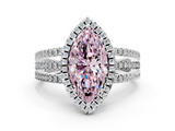 White gold Fancy Pink Marquise  Cut Halo Diamond Engagement Ring with Split Shank and Four-Prong Setting_20
