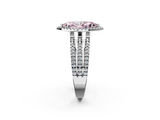 White gold Fancy Pink Marquise  Cut Halo Diamond Engagement Ring with Split Shank and Four-Prong Setting_22