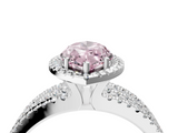 White gold Fancy Pink Marquise  Cut Halo Diamond Engagement Ring with Split Shank and Four-Prong Setting_24