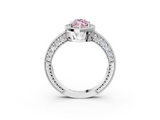 White gold Fancy Pink Marquise  Cut Halo Diamond Pave Band Ring with Four-Prong Setting_50