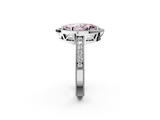 White gold Fancy Pink Marquise  Cut Halo Diamond Pave Band Ring with Four-Prong Setting_58