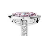 White gold Fancy Pink Marquise  Cut Halo Diamond Pave Band Ring with Four-Prong Setting_61