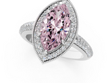 White gold Fancy Pink Marquise  Cut Halo Diamond Pave Band with Four-Prong Setting_38