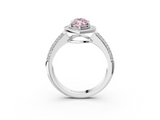 White gold Fancy Pink Marquise  Cut Halo Diamond Pave Band with Four-Prong Setting_40