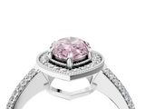 White gold Fancy Pink Marquise  Cut Halo Diamond Pave Band with Four-Prong Setting_41