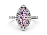 White gold Fancy Pink Marquise Cut Halo Diamond Pave Band with Prong Setting_24
