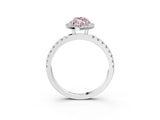 White gold Fancy Pink Marquise Cut Halo Diamond Pave Band with Prong Setting_27