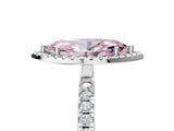 White gold Fancy Pink Marquise Cut Halo Diamond Pave Band with Prong Setting_29