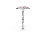 White gold Fancy Pink Marquise Cut Halo Diamond Pave Band with Prong Setting_32