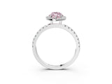 White gold Fancy Pink Marquise Cut Halo Diamond Pave Band with Prong Setting_33