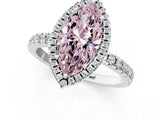 White gold Fancy Pink Marquise Cut Halo Diamond Pave Band with Prong Setting_36