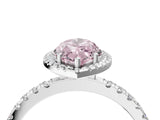 White gold Fancy Pink Marquise Cut Halo Diamond Pave Band with Prong Setting_39