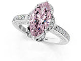 White gold Fancy Pink Marquise  Cut Halo Diamond Ring with Channel Set Band and Four-Prong Setting_33