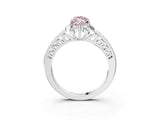 White gold Fancy Pink Marquise  Cut Halo Diamond Ring with Channel Set Band and Four-Prong Setting_35
