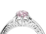 White gold Fancy Pink Marquise  Cut Halo Diamond Ring with Channel Set Band and Four-Prong Setting_36