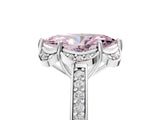 White gold Fancy Pink Marquise  Cut Halo Diamond Ring with Channel Set Band and Four-Prong Setting_37