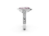 White gold Fancy Pink Marquise  Cut Halo Diamond Ring with Pavé Band and Four-Prong Setting_71