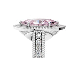White gold Fancy Pink Marquise  Cut Halo Diamond Ring with Pavé Band and Four-Prong Setting_73
