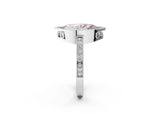 White gold Fancy Pink Marquise  Cut Halo Diamond Ring with Pavé Band and Milgrain Prong Setting_35