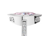 White gold Fancy Pink Marquise  Cut Halo Diamond Ring with Pavé Band and Milgrain Prong Setting_38