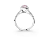 White gold Fancy Pink Marquise Cut Halo Diamond Ring with Pavé Band_39