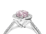 White gold Fancy Pink Marquise Cut Halo Diamond Ring with Pavé Band_40