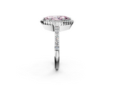 White gold Fancy Pink Marquise  Cut Halo Diamond Ring with Pave Band and Four-Prong Setting_26